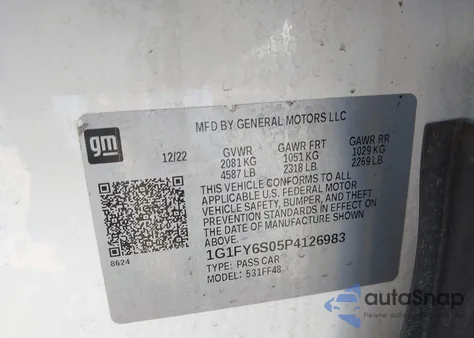 2023 Chevrolet Bolt Euv Fwd Lt z USA, uszkodzony, nr VIN 1G1FY6S05P4126983
